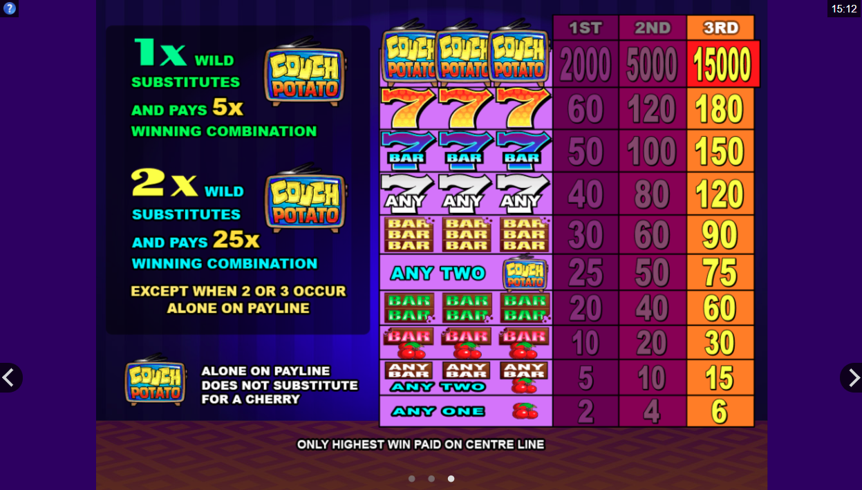 🎰Couch Potato Free Slot Demo Game by Microgaming🎰