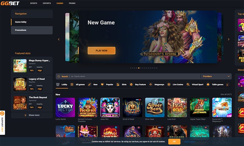 GGBet Casino Game Lobby