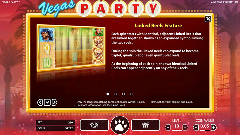 Vegas Party Bonus Features